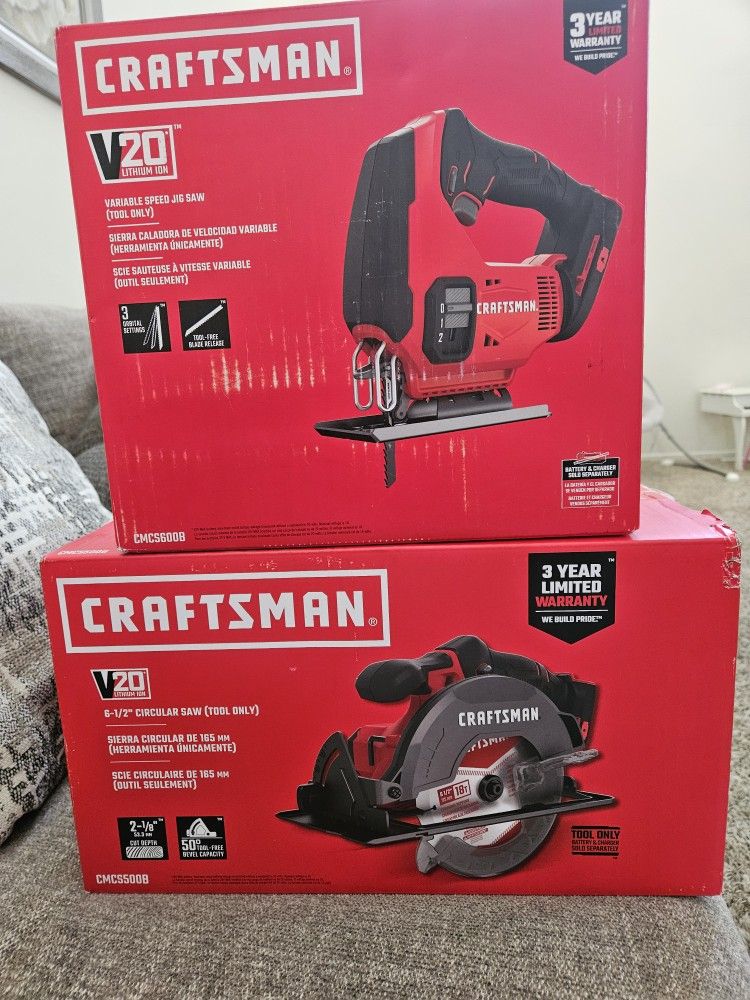 NEW IN BOX. CRAFTSMAN JIGSAW AND CIRCULAR SAW