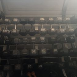 3 Teir Dumbbell Rack And Dumbbells 