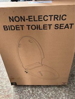 (New) Bidet Seat Non-Electric Bidet Toilet Seat with Soft Close, Fit Elongated Toilet, Dual Nozzle Cold Water Bidet Attachment for Toilet Seat, Femini