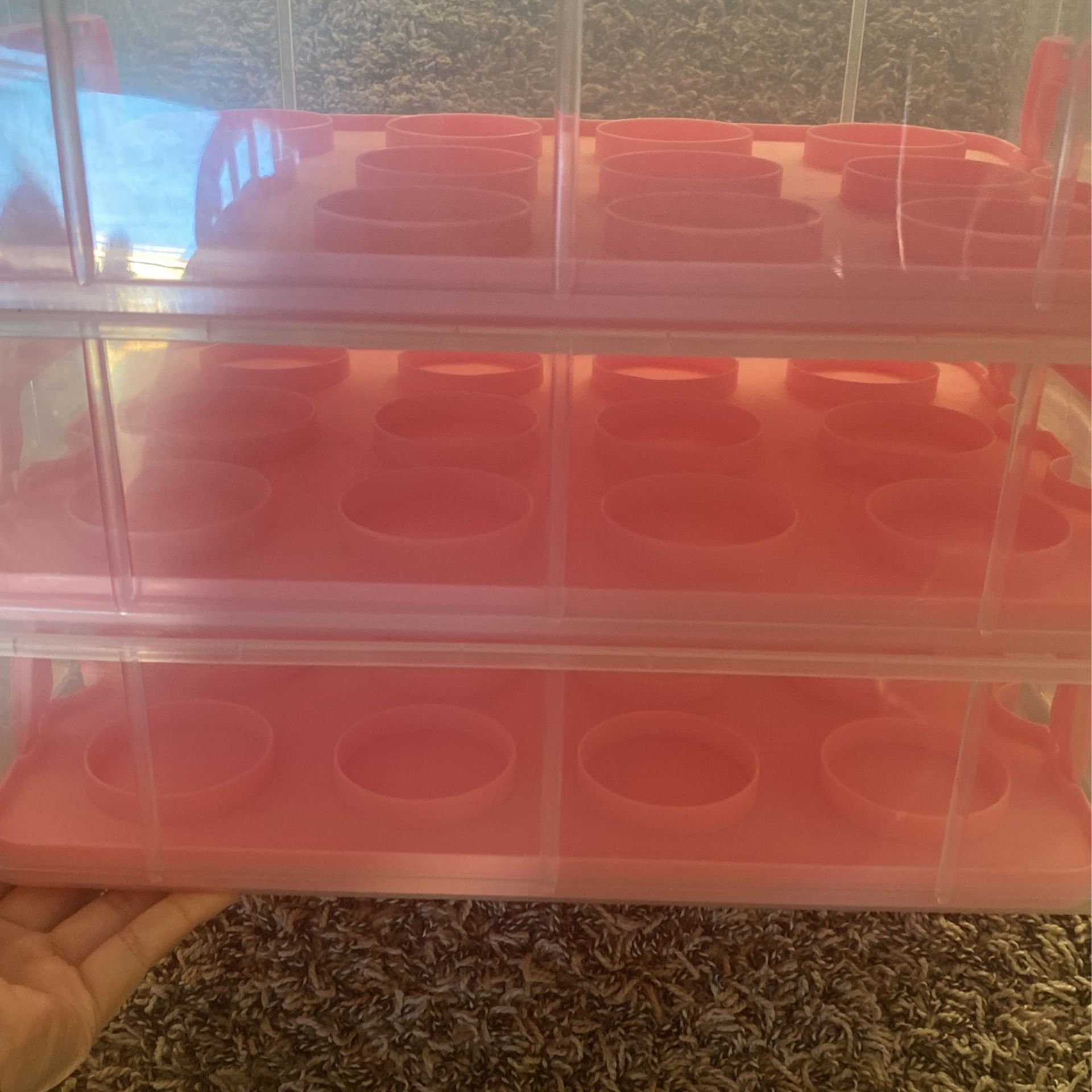 Pink 3 Tire Cupcake Carrier