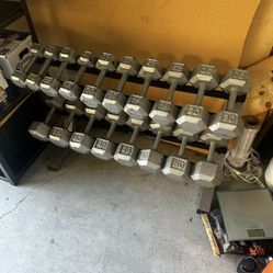 Free weights, dumbbells, adjustable incline bench, gym equipment, METAL WEIGHTS NOT RUBBER