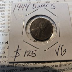 1944 D over S mint mark wheat Cent error