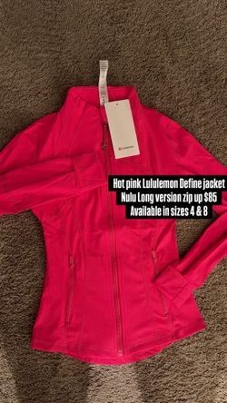 Hot Pink Lululemon Define Nulu Long Version