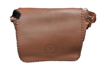Tory Burch Marion Whipstitch Beige / Tan Purse / Handbag