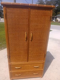 Pier One Natural Wicker Armoire