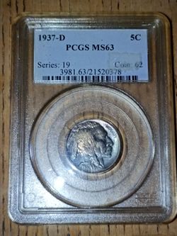 1937-D Buffalo Nickel PCGS MS63