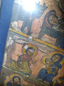 Jesus Ratablo crucifixion Antique oil fired clay terracotta