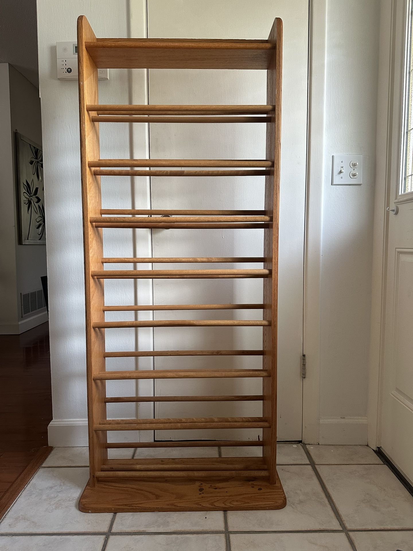 Freestanding Shoe Storage Rack Wood with Top Shelf