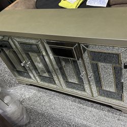 coaster 4 door mirrored accent cabinet 