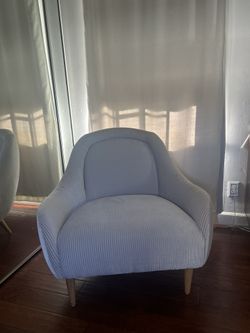 “Crate and Barrel Chair” Grey, Velvet corduroy 