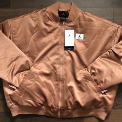 Air Jordan Flight Renegade Bomber Jacket Womens Medium DQ9802-215 Mineral Clay