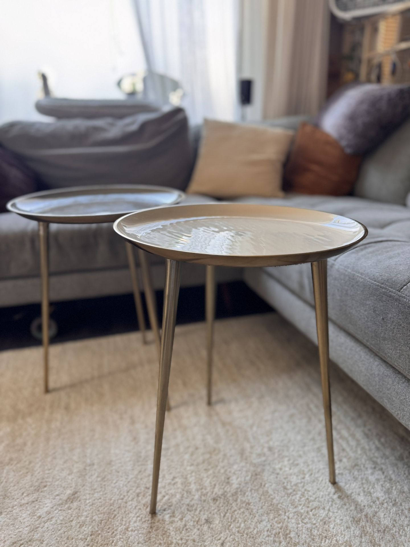 Round Mid Century Modern Side Table