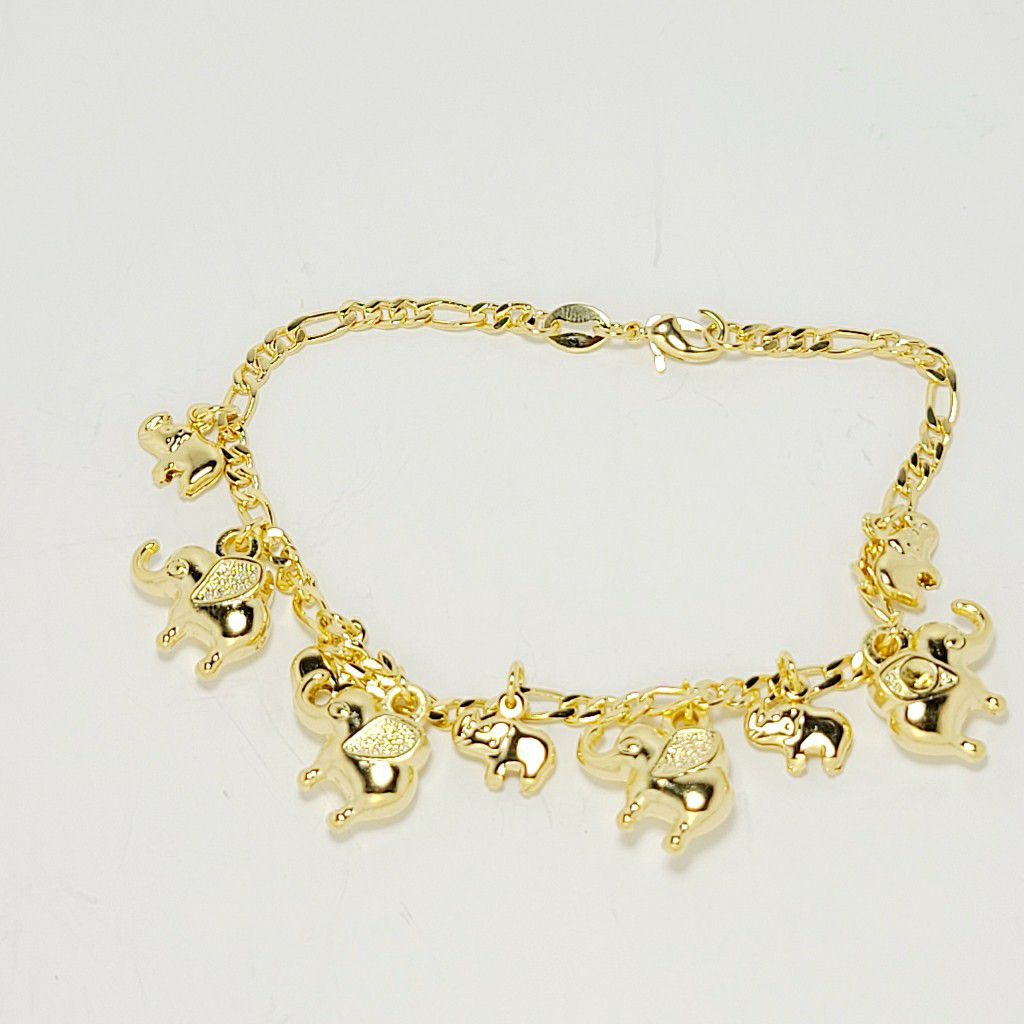 14k Gold Plated Elefant Bracelet for Women'