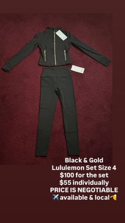 Cropped Black & Gold Lululemon Set