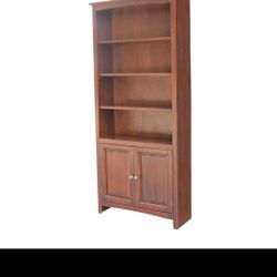 72in Solid hardwood bookcase - Espresso
