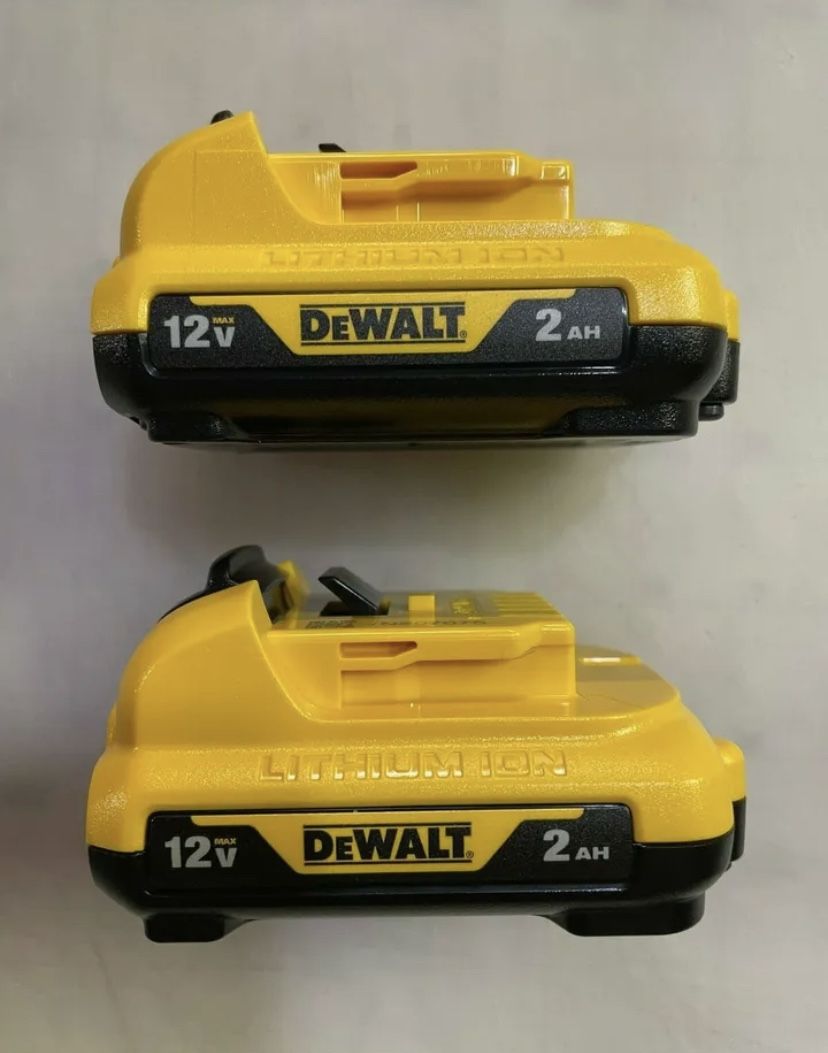 Dewalt 2 Pack DCB122 12 volt Lithium 2 amp battery New DCB122-2