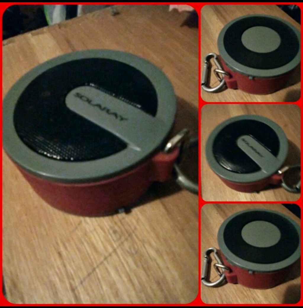 Like New Red SolorRay Portable Bluetooth Speaker