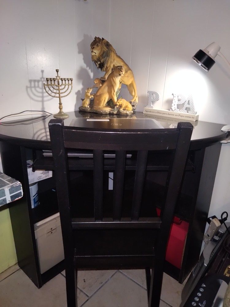 Beautiful Black corner desk with 1"marble top