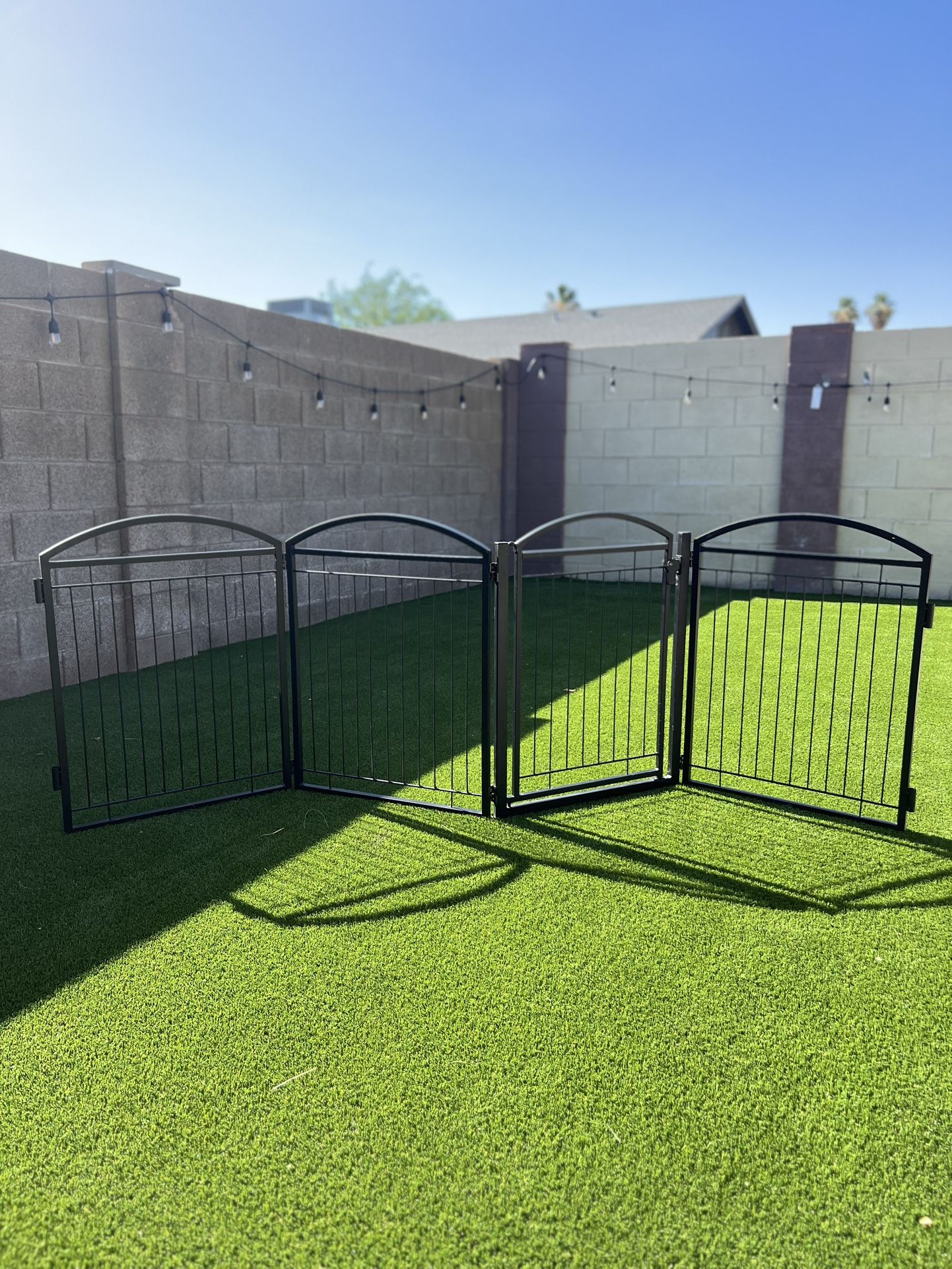 Paulmele 4 Panel Freestanding Pet Gate