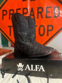 Alfa Western Cowboy Boots Fish Scale