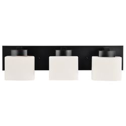 Design House 'Dove Creek' 24" 3-Light Vanity Light, Matte Black w/Frosted Glass