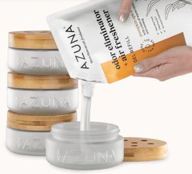 Azuna Natural Air Fresheners - Luxe Glass Odor Eliminator 4-Room Starter Kit