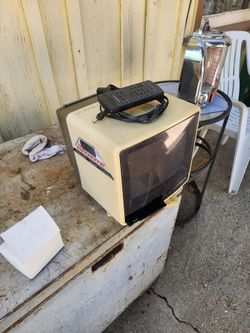 Vintage Portable CRT TV with Remote