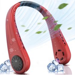Neck Fan,Portable bladeless neck fan,for Indoor Outdoor Travelling,USB Rechargeable Personal Fan, Rechargeable, Headphone Design,3 Speeds Operated Adj