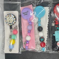 Beaded design Card /clip Holder For Badges