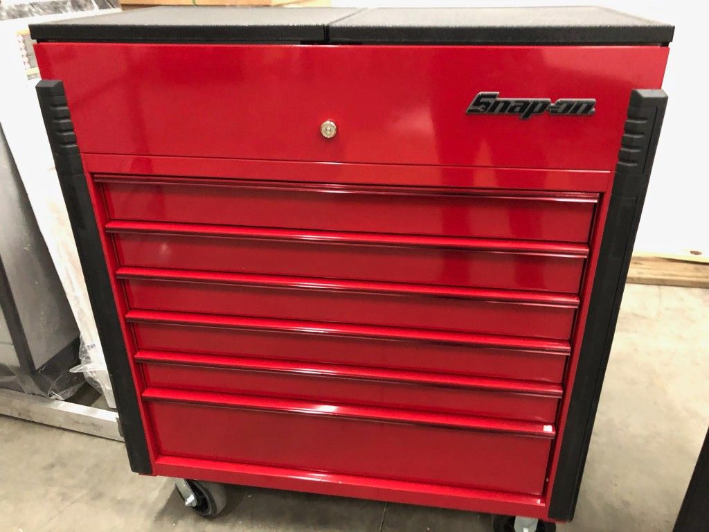 Snap On 40" Six-Drawer Roll Cart (Candy Apple Red w/ Blackout)