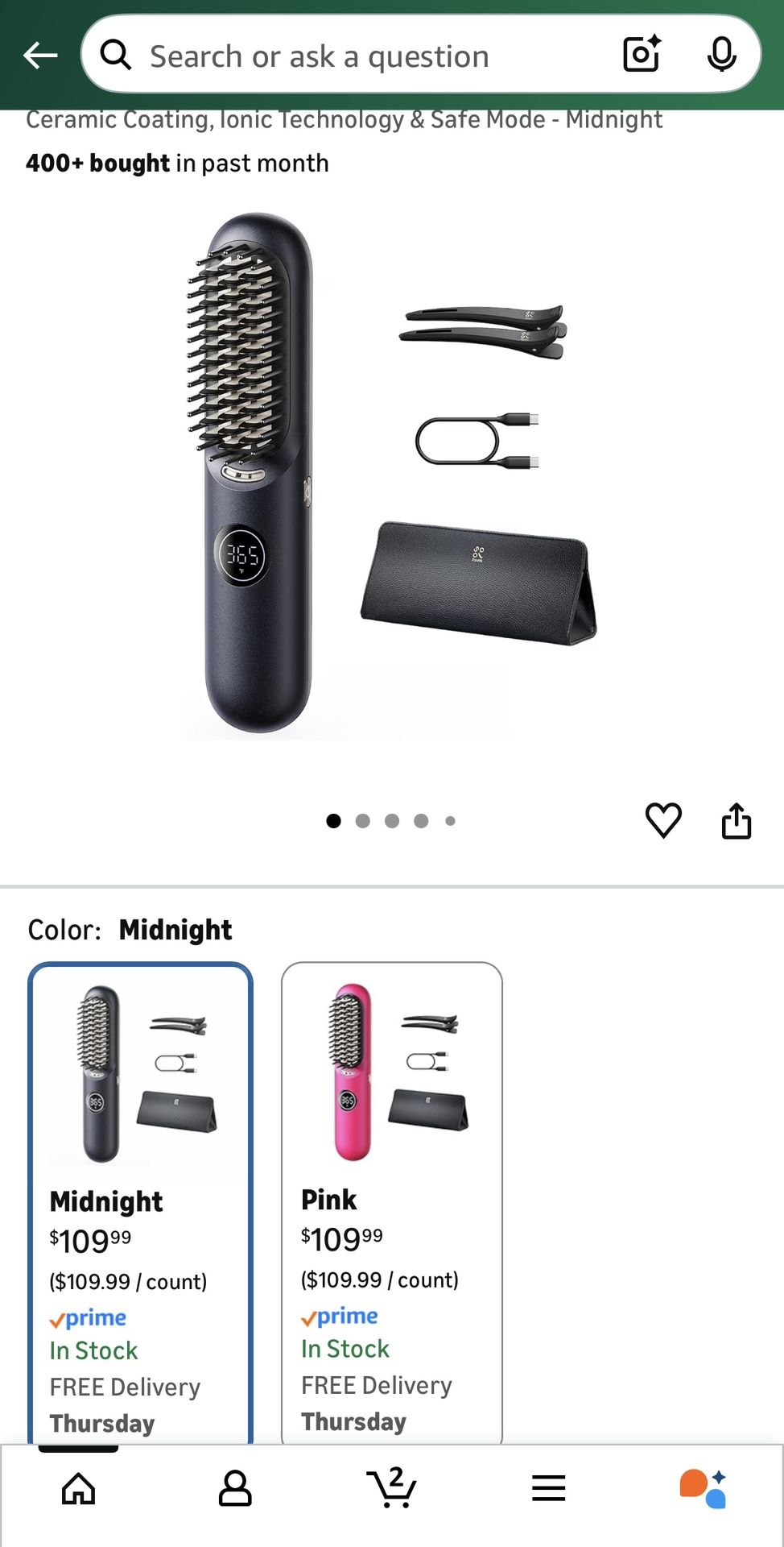 Fanttik Solo I10 APEX Portable Hair Straightener Brush