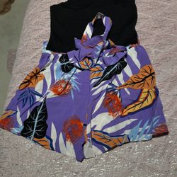 3 Piece Top  Belt And Shorts Floral Set 