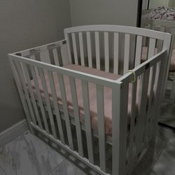 3-in-1 Mini Crib and Twin Bed - White