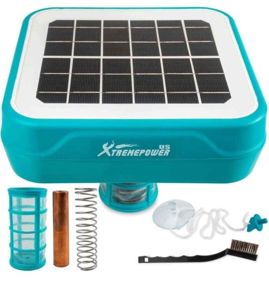Solar Pool Ionizer - Floating Water Cleaner & Purifier Keeps Water Clear, 85% Less Chlorine, Compatible with Fresh and Salt Water Pools & Spas

