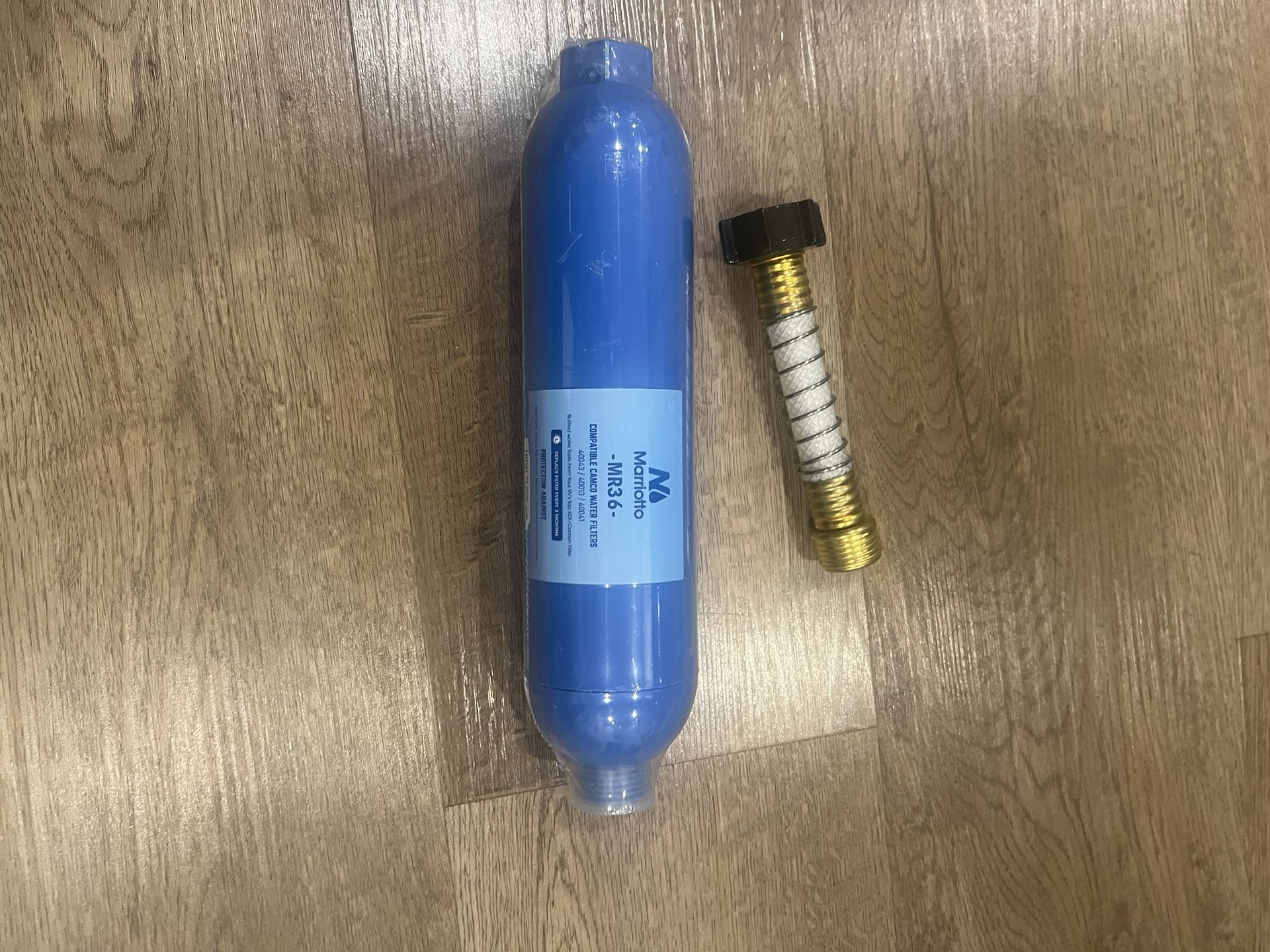 MARRIOTTO RV Inline Water Filter for 40043 with 1 Flexible Hose Protector, 1 Pack