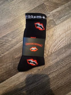 Chrome Hearts Socks Black and Red One Size