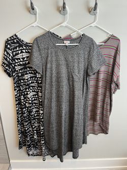 Set of 6 Women’s Size Large LuLaRoe Knit Stretch Dresses, excellent condition 
