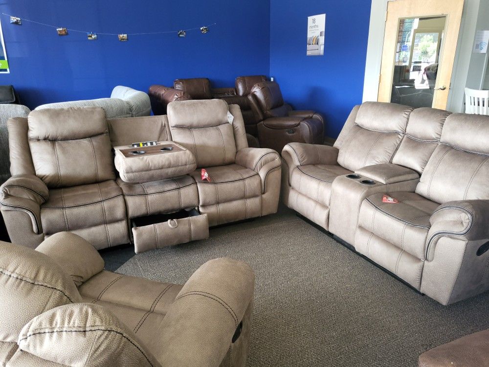 New Reclining Sofa Love Set 