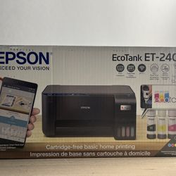 Epson EcoTank ET-2400 Wireless Color All-in-One Cartridge-Free Supertank Printer with Scan and Copy – Easy, Everyday Home Printing, Black