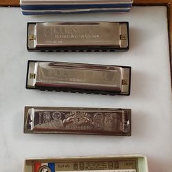 3 Vintage Harmonicas