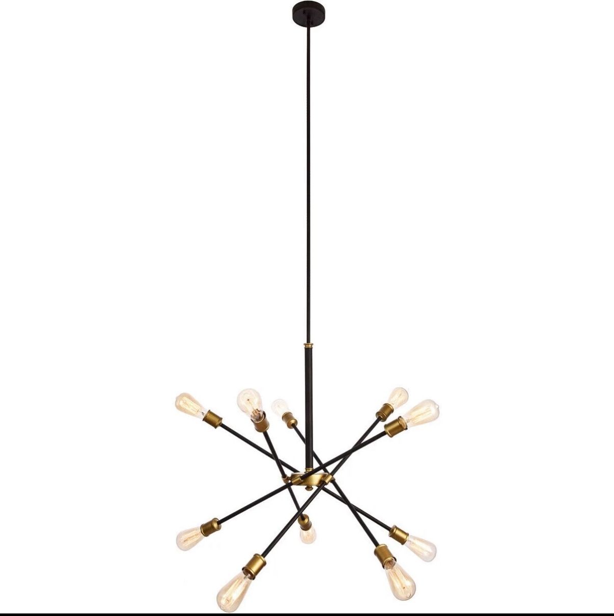 Living District LD8003D28BK Axel Chandelier Black and Brass