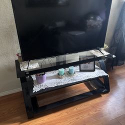 Black Glass TV Stand 