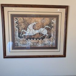 Large Art Work Painting" Snow Shadows Dance " by artist Cecilia Henle