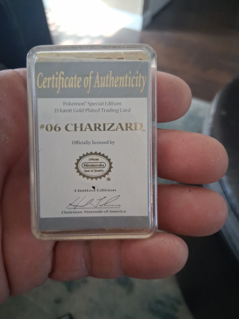 Pokemon Goldplated Nintendo 1999 Card With Certificate