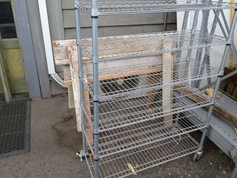 Metal shelves