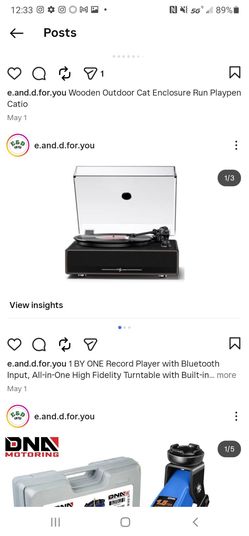 1 BY ONE Record Player with Bluetooth Input, All-in-One High Fidelity Turntable with Built-in Speakers, Phono Preamp, AT-3600L Cartridge, 33/45 RPM