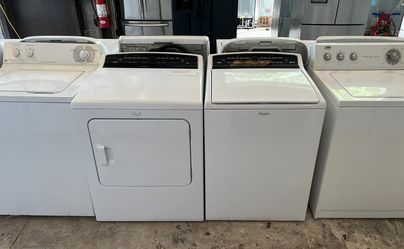 Whirlpool Washer and Dryer Set Electric White Jumbo Capacity
