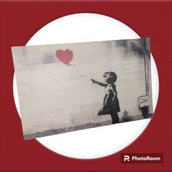 Banksy Balloon Girl Stretched Canvas 36x24 Print