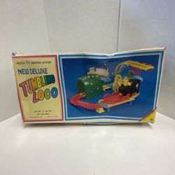Vintage 1980's New Deluxe Tumbling Loco Train Set Toy with Original Box Complete