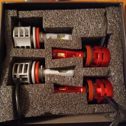 H11 LED automotive Healight Bulbs .. Red Also Fit Other Sizes As Shown In Pic